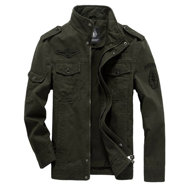 Giacca militare in cotone Uomo Autunno Soldato MA-1 Stile Army Giacche Uomo Marca Bradipo Mens Bomber Plus Size M-6XL 211217