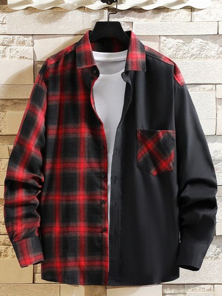 

men plaid print shirt without tee c8cw#, White;black