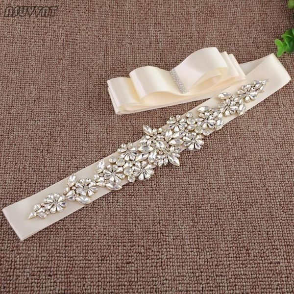 

wedding sashes women belt rhinestone bridal thin crystal beaded belts girl gift for party dress up applique, White
