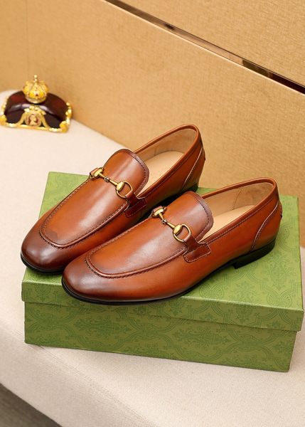

elegant men dress shoes genuine leather business casual loafers formal office flats 2022 male brand prom formal wedding oxfords size 38-45, Black