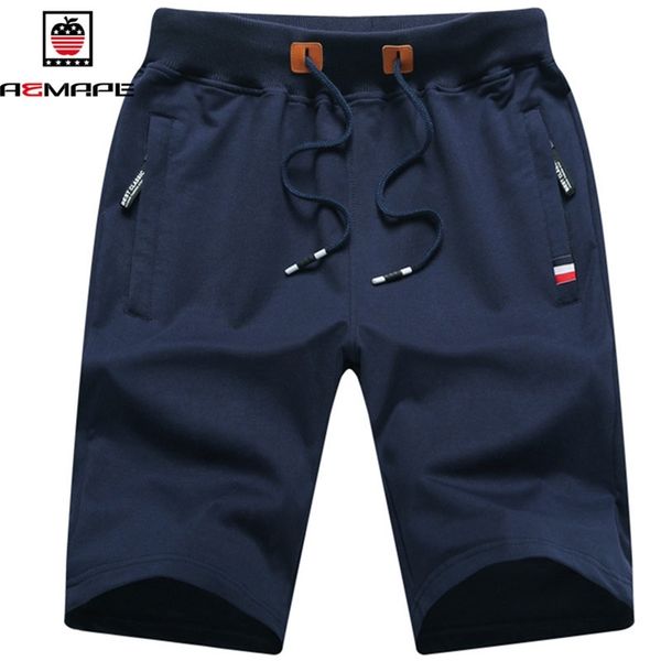 

aemape brand fashion brand short masculino relaxed fit mancasual cotton shorts men summer solid joggers breathable male 210629, White;black