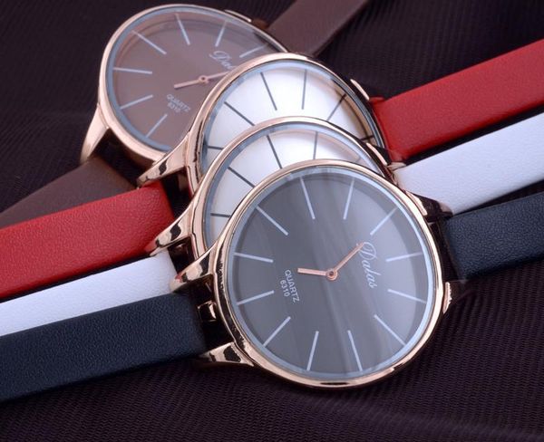 

wristwatches design dial women wristwatch fashion quartz casual hight quality leather watch brief female ladies round watches, Slivery;brown