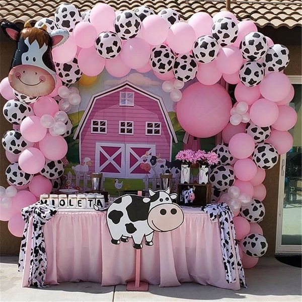 

farm party decoration balloon garland arch kit for kid 1st birthday backdrop pink latex globos baby shower kids toys plies