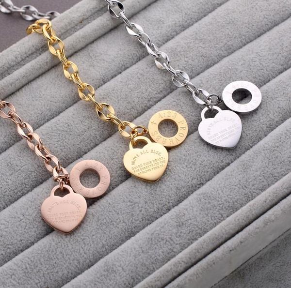 

famous jewelry women 3 colors love bracelet bangles stainless steel gold heart bracelets for birthday party gift, Golden;silver