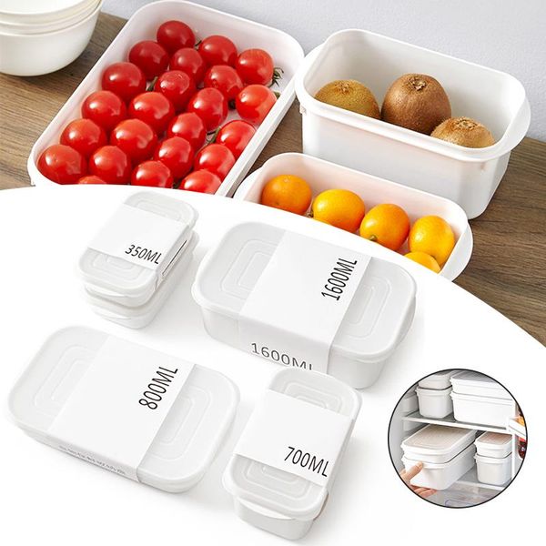 

storage bottles & jars square refrigerator box reusable plastic kitchen food fruit and vegetable fresh keeping case with cover