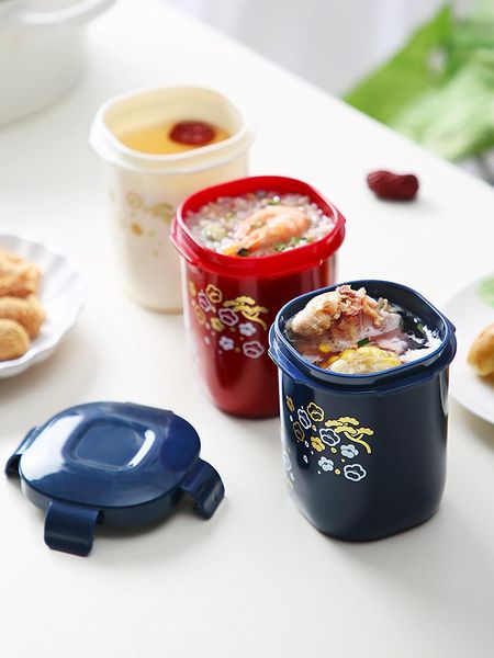 

dinnerware sets sealed soup cup office worker can be heated by microwave oven portable lunch box student breakfast congee