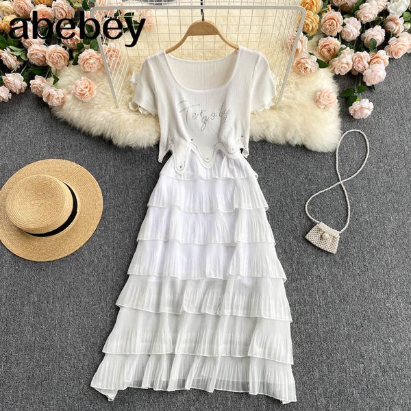 

women summer design set o neck t-shirt+off shoulder a line strap dress two pieces 210512, Black;gray