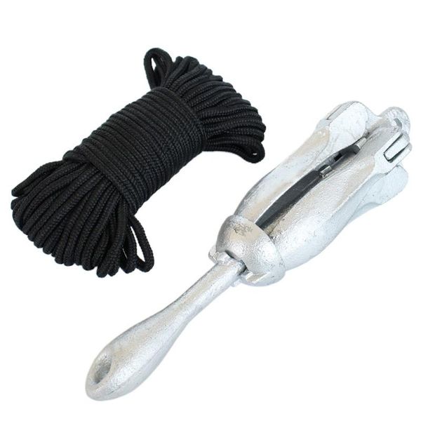 

rafts/inflatable boats boat accessory anchor galvanized 2.5kg 3.5kg foldable carbon steel kayaking delivery line 20m rope boating