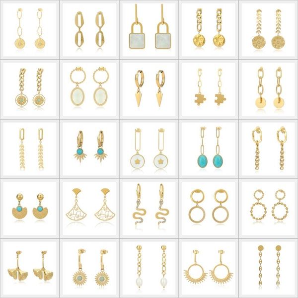 

dangle & chandelier drop earrings for women stainless steel 14k metal texture unusual bijoux femme 2021 trend, Silver