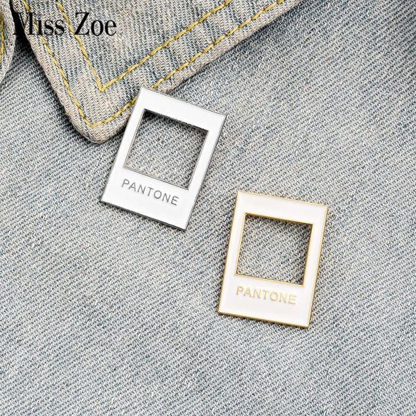 

pins, brooches color card enamel pin custom simple white designers badge for bag lapel pins buckle jewelry gift kids friends, Gray