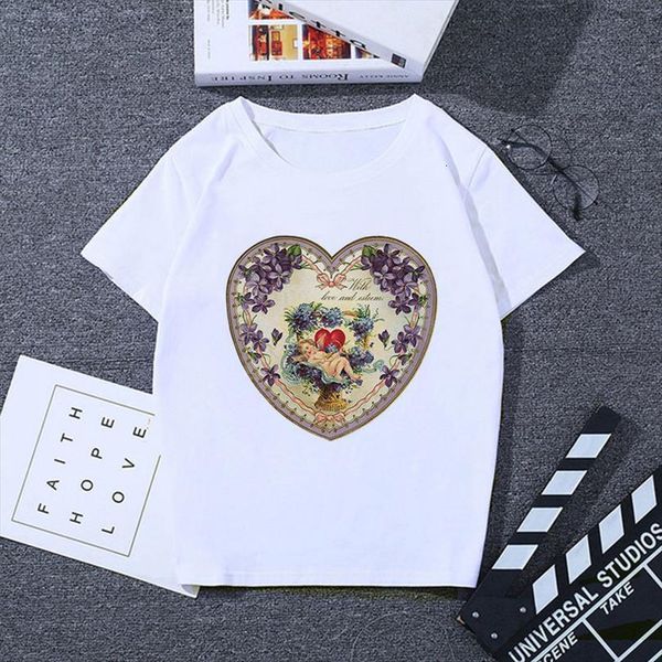 

and women vintage angel men t shirt print summer leisure harajuku loose o neck womens tee camisetas verano mujer, White;black