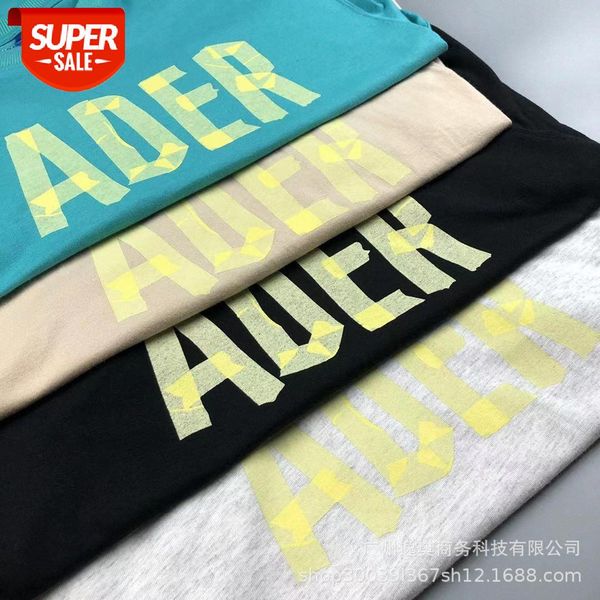 

ader origami tape letters men and women ins same couple cotton short sleeve t-shirt #tl1q, White;black