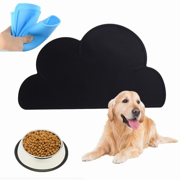 

silicone cloud shape pet feeding mat dog cat feeder pad water dish bowl placemat supplies kennels & pens
