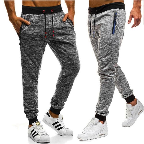 

running pants men long casual sport gym slim fit trousers joggers sweatpants fitness training track, Black;blue