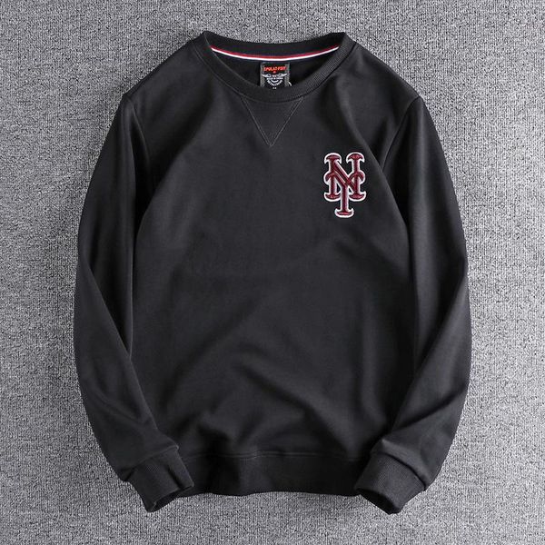 

men's hoodies & sweatshirts 2021 color contrast embroidery letters leisure long sleeve comfortable round neck terry clothes 325, Black