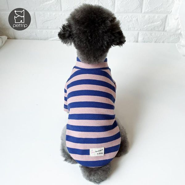 

dog apparel 2021 real arrival 100% cotton striped design colors vests for dogs and cool fashion two feet pet clothing t-shirts
