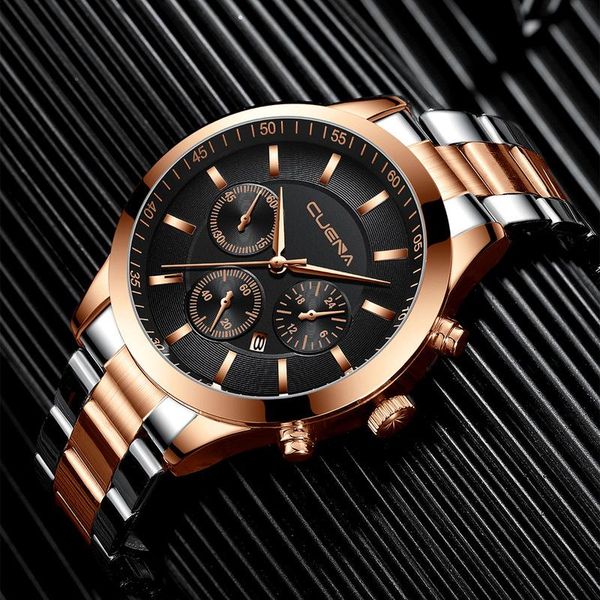 

wristwatches men watch fashion luxury stainless steel quartz male clocks sport watches man waterproof reloj hombre drop, Slivery;brown