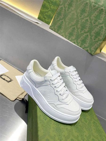 

2022 luxury designer dress shoes new ace embroidered white leather with smooth sneaker wedge espadrille platform shoe with original box, Black