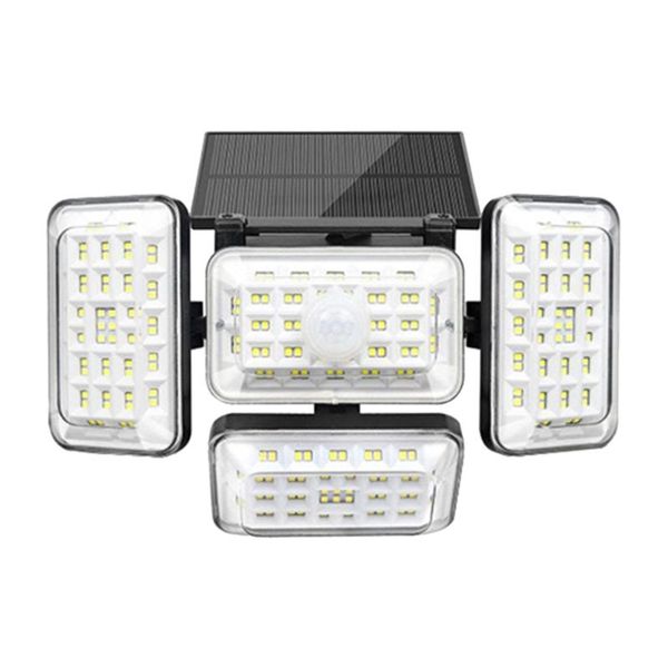 Outdoor-Wandlampen, LED-Solarlicht, wasserdicht, 4-seitig drehbar, Bewegungssensor, Induktionslampe, Gartenbeleuchtung