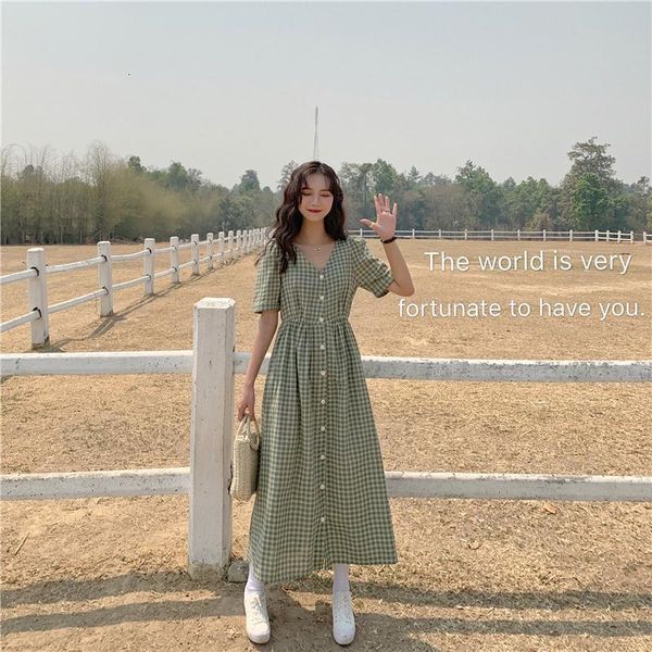 

casual dresses loose japanese plaid women's clothes, charming korean elastic belt, elegant and colorful, Black;gray