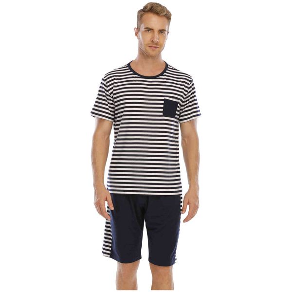 

sleepwear fashion pajamas men's short sleeve shorts home wear sports leisure suit, Black;brown