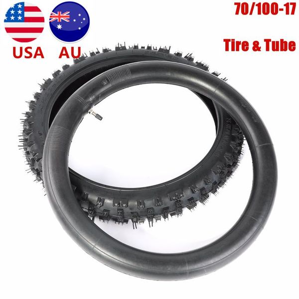 

motorcycle wheels & tires tdpro set 70/100-17 17"inch front knobby wheel tyre tire+inner tube pit pro trail dirt for atv quad motocross