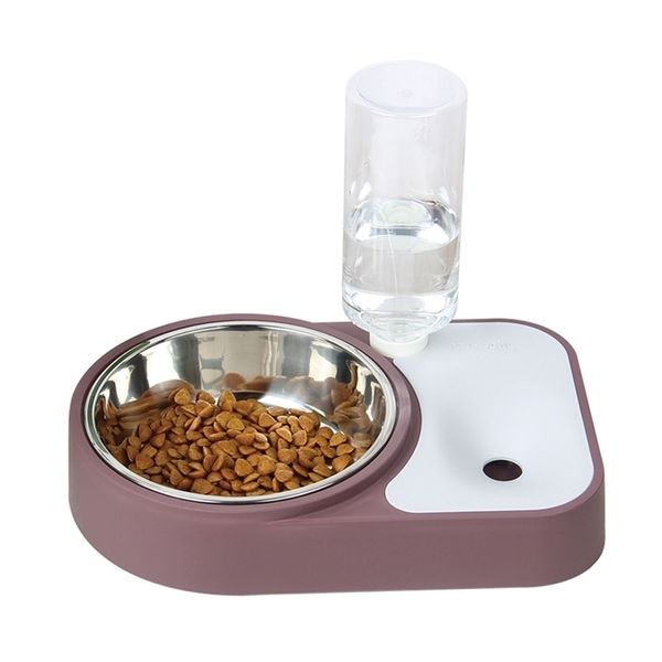 Katzenfutter, Wasser, doppeltes Trinken, erhöhter Ständer, Schüsseln mit Zubehör, Brunnen – Basic Pet Feeder Dog Bowl Y200922