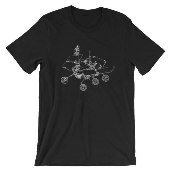 

mars rover patent t-shirt. nasa shirt 100% soft cotton space tee on black, white, White;black