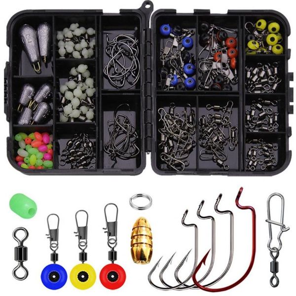 

fishing accessories 172pcs/set lure japan fishhook accessory tackle set case for angling tools box kit