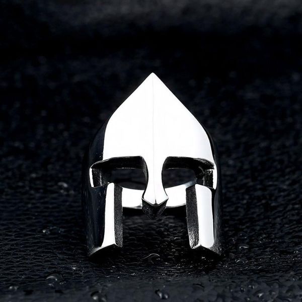 

cluster rings vintage warrior titanium steel skull biker gothic punk 316l stainless ring for men retro male design round bands, Golden;silver