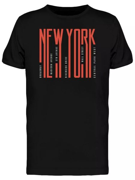 

New York Streets Stylish Tee Men's -Image by Shutterstock, White;black