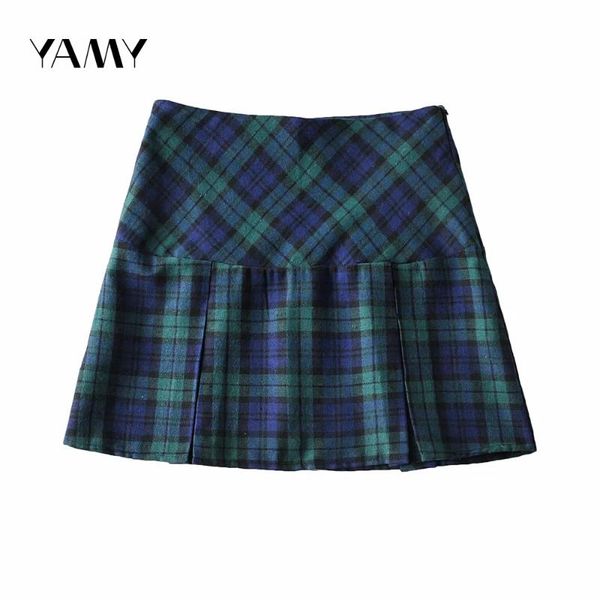 

skirts korean fashion womens high waist pleated japanese kawaii retro mini summer casual female faldas green, Black
