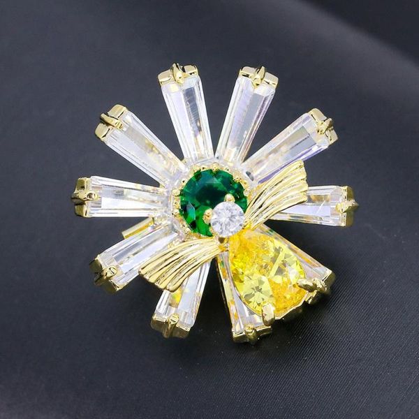 

pins, brooches fashion funny small flower bee brooch for woman coat accessories cubic zirconia badge lapel pins jewelry, Gray