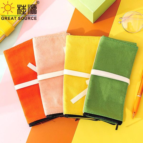 

roll up pencil case canvas bag pen insert big space makeup brush roll(2pcs) bags