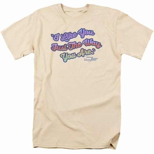 

mister rogers just the way you are t shirt mens licensed classic cream, White;black