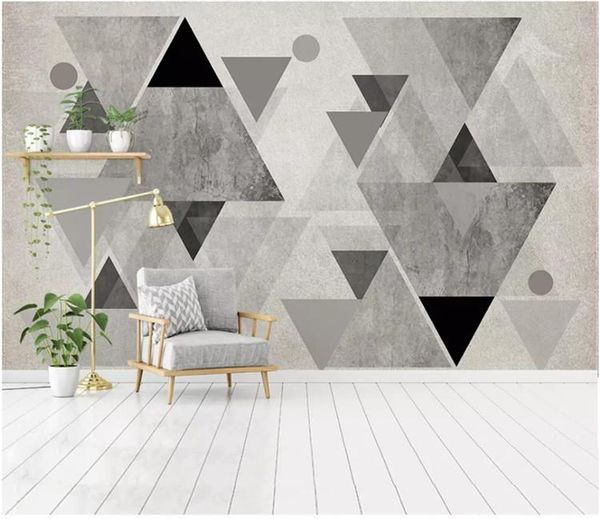 

wallpapers custom nordic modern personality gray geometric 3d mural for living room bedroom tv background wall papers home decor