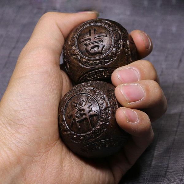 

fitness balls ball handball elderly solid plate objects hand-turned wooden health massage pair good luck carving