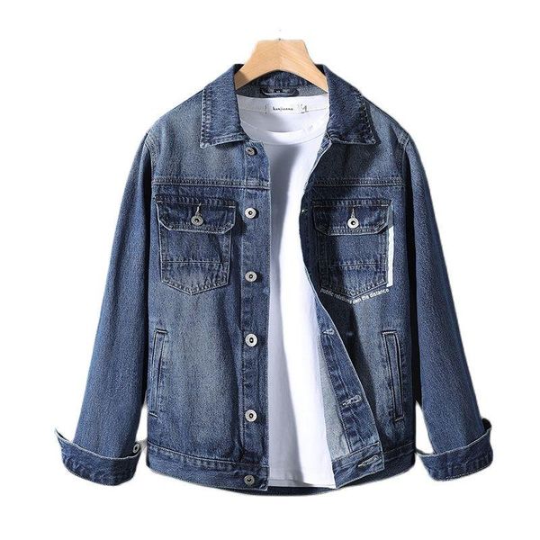 

men's jackets big denim jacket trend tide brand 2021 spring and autumn loose large size men, Black;brown