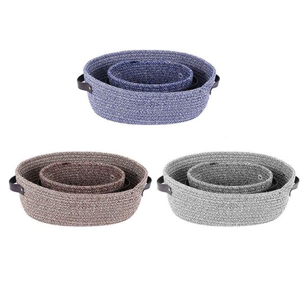 

storage baskets 2pcs nordic thick cotton deskbasket simple snack cosmetic
