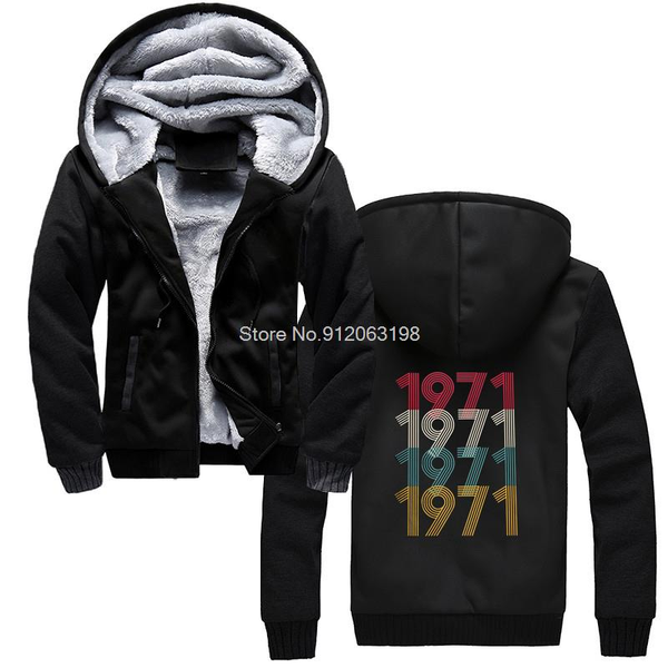 

men's hoodies & sweatshirts rengoku vintage 1971 , 50th birthday hoodie men hooded sweatshirt winter thicken streetwear coat, Black