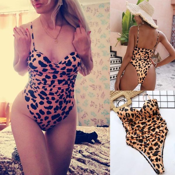 

one-piece suits 2021 swimwear for women swim suit swimsuit women's leopard bathing print bikini push up