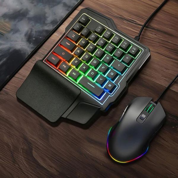

keyboard mouse combos g101 one-handed wired luminous phone gaming for office