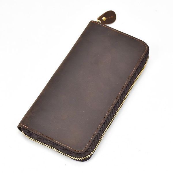 

wallets men's wallet retro long zipper multi card zero, Red;black