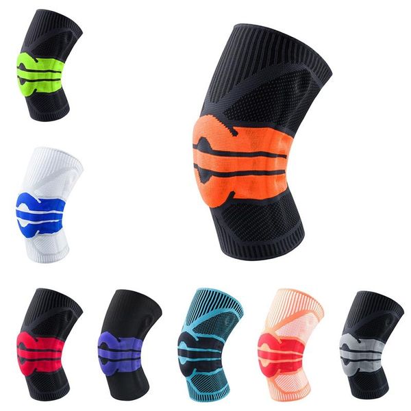 

elbow & knee pads 3d weaving silicone compression sleeve print nylon spandex sports supports brace volleyball meniscus patella protector, Black;gray