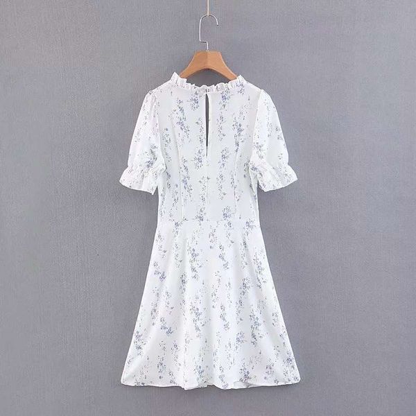 

dresses 8871-20 spring casual holiday style lavender print art small fresh waist show thin short sleeve dress, Black;gray