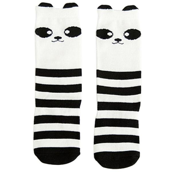 

cute panda pattern winter autumn calf length tube crew socks for child toddler, Pink;yellow