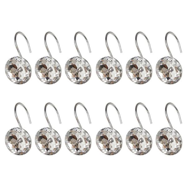 

hooks & rails 12pcs acrylic curtain hook ring clips diamond-shaped shower