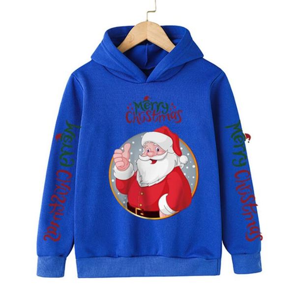 

2021 merry christmas sweater cartoon christmas santa claus hoodie cotton children's clothes kids boy clothes 4-14years, Black