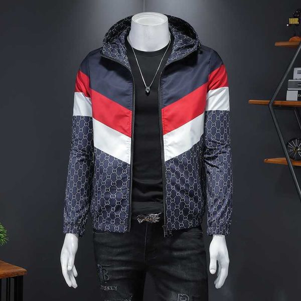 

new arrival men jacket fashion casual mens jacket letter stripe print jacket men baseball collar x0621, Black;brown
