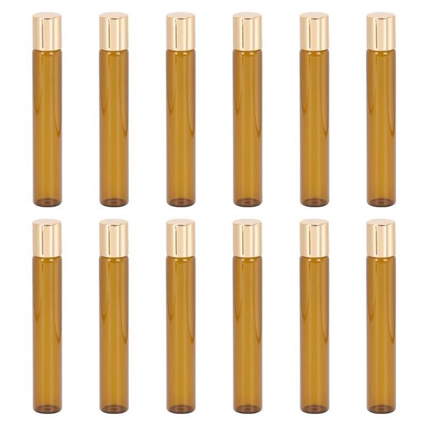 

storage bottles & jars 12pcs 10ml compact glass roll-on bottle essential oil sample roller